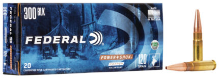 Federal Premium Power-Shok Copper .300 AAC Blackout 120 Grain Copper Hollow Point Centerfire Rifle Ammunition