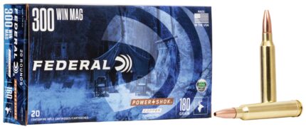 Federal Premium Power-Shok Copper .300 Winchester Magnum 180 Grain Copper Hollow Point Centerfire Rifle Ammunition