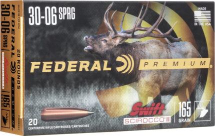 Federal Premium SWIFT SCIROCCO .30-06 Springfield 165 Grain Swift Scirocco Polymer Tip Centerfire Rifle Ammunition