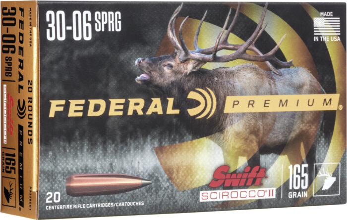 Federal Premium SWIFT SCIROCCO .30-06 Springfield 165 Grain Swift Scirocco Polymer Tip Centerfire Rifle Ammunition