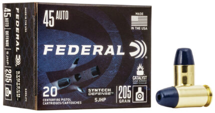 Federal Premium Syntech Defense 45 Auto 205 Grain Segmented Hollow Point Centerfire Pistol Ammunition