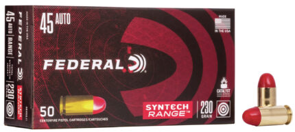 Federal Premium Syntech Range 45 Auto 230 Grain Syntech Jacket Flat Nose Centerfire Pistol Ammunition