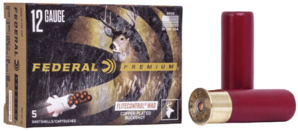 Federal Premium Vital Shok 12 Gauge 12 Pellets Buckshot with Flitecontrol Wad Shotgun Ammunition