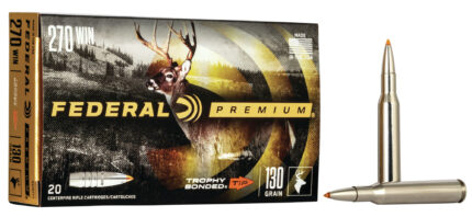 Federal Premium VITAL-SHOK .270 Winchester 130 Grain Trophy Bonded Tip Centerfire Rifle Ammunition