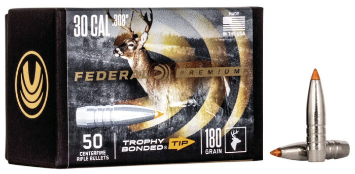 Federal Trophy Bonded Tip Component Bullet .308 180 Grain Rifle Bullet