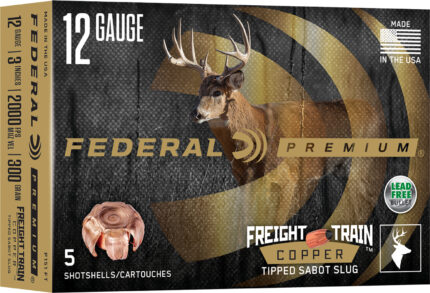 Federal Vital Shok 12 Gauge 300 Grain 2.75 in Freight Train Copper Sabot Slug Ammunition