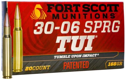 Fort Scott Munitions .30-06 SCSR 168 Grain CNC Machined Copper Brass Rifle Ammunition