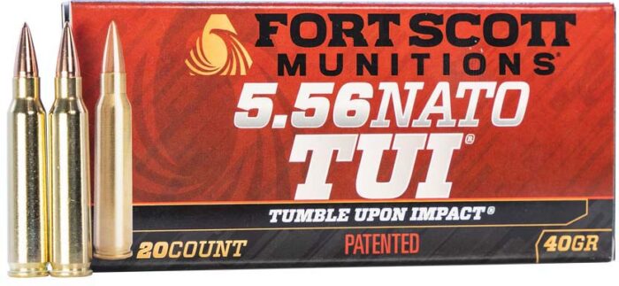 Fort Scott Munitions .5.56 NATO 40 Grain CNC Machined Copper Brass Rifle Ammunition
