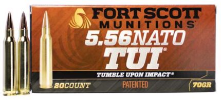 Fort Scott Munitions .5.56 NATO 70 Grain CNC Machined Copper Brass Rifle Ammunition