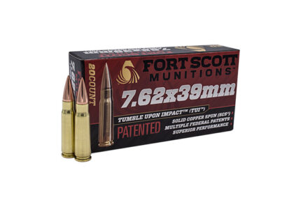 Fort Scott Munitions 7.62x39mm 117 grain Copper Solid Brass Centerfire Rifle Ammunition