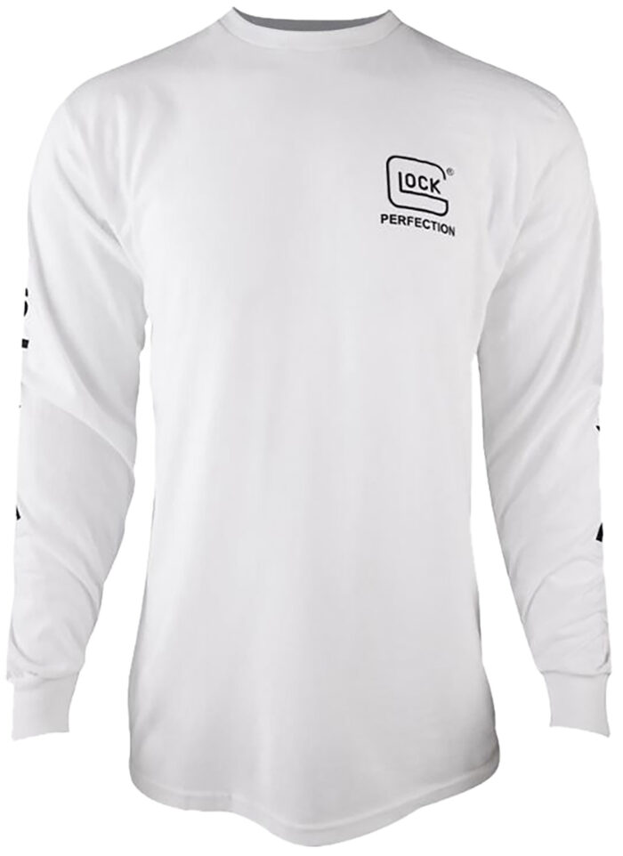 Glock AP96092 Perfection Long Sleeve Tee White Pre-Shrunk Cotton Long Sleeve Sma