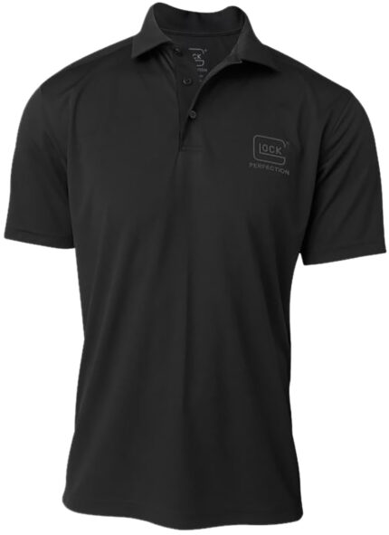 Glock AP96214 Glock Perfection Polo Black Polyester Mesh Short Sleeve XL