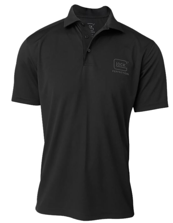 Glock AP96216 Glock Perfection Polo Black Polyester Mesh Short Sleeve 3XL