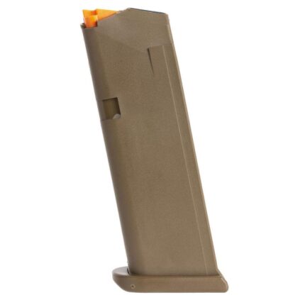 Glock Handgun Magazine G19 FDE Floor Plate FDE - Orange Follower 15/rd Bulk D27FE10C