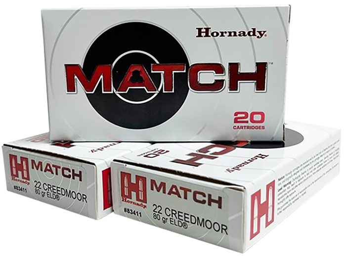 Hornady .22 Creedmoor 80 grain ELD Match Rifle Ammunition