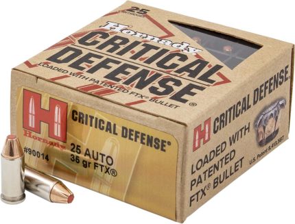 Hornady Critical Defense .25 ACP 35 Grain Flex Tip eXpanding Centerfire Pistol Ammunition