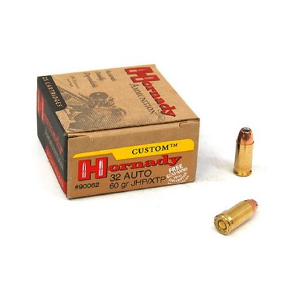 Hornady Custom .32 ACP 60 Grain eXtreme Terminal Performance Centerfire Pistol Ammunition