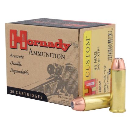 Hornady Custom .44 Magnum 240 Grain eXtreme Terminal Performance Centerfire Pistol Ammunition