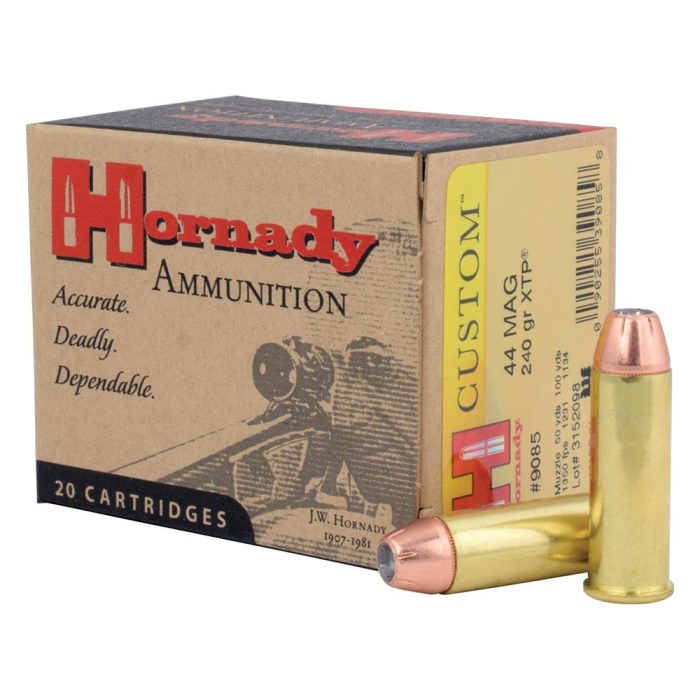 Hornady Custom .44 Magnum 240 Grain eXtreme Terminal Performance Centerfire Pistol Ammunition