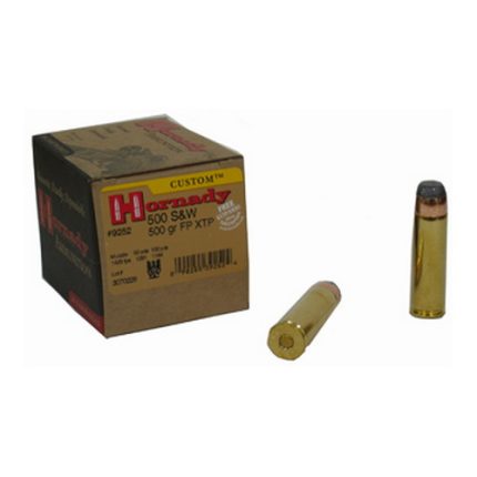 Hornady Custom .500 S&W Magnum 500 Grain eXtreme Terminal Performance Centerfire Pistol Ammunition