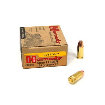 Hornady Custom 9 mm Luger 124 Grain eXtreme Terminal Performance Centerfire Pistol Ammunition