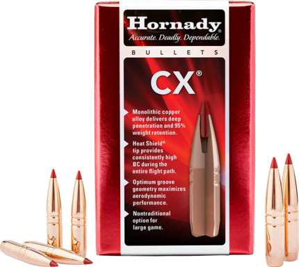 Hornady CX .264/6.5mm Caliber 120 Grain Copper Solid Centerfire Rifle Bullets
