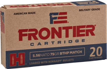 Hornady Frontier 5.56x45mm NATO 75 grain Boat Tail Hollow Point (BTHP) Brass Centerfire Rifle Ammunition