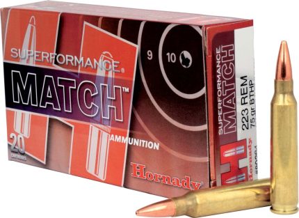 Hornady Superformance .223 Remington 75 Grain Boat-Tail Hollow Point Match Centerfire Rifle Ammunition