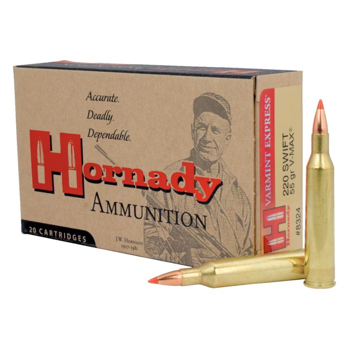 Hornady Varmint Express .220 Swift 55 Grain V-MAX Centerfire Rifle Ammunition