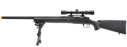 Lancer Tactical High FPS M24 Bolt Action Spring Powered Sniper Rifle w/ Scope & Bipod