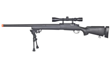 Lancer Tactical Low FPS M24 Bolt Action Spring Powered Sniper Rifle w/ Scope & Bipod