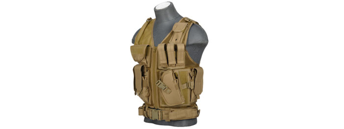 Lancer Tactical Nylon Cross Draw Vest w/Holster