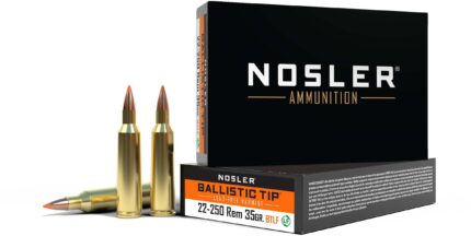 Nosler .22-250 Remington Ballistic Tip 35 grain Brass Cased Rifle Ammunition
