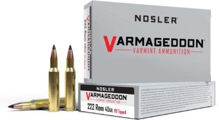 Nosler .222 Remington Flat Base Tipped 40 grain Brass Cased Rifle Ammunition