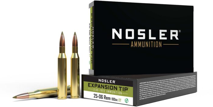 Nosler .25-06 Remington 100 Grain E-Tip Lead-Free Brass Cased Centerfire Rifle Ammunition