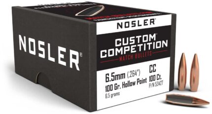 Nosler 26725 Custom Competition 6.5mm .264 140 GR Hollow Point Boat Tail (HPBT)