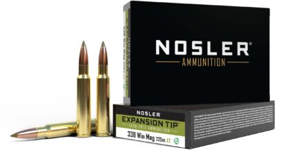 Nosler .338 Winchester Magnum E-Tip 225 grain Brass Cased Rifle Ammunition