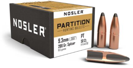 Nosler 44750 Partition Dual Core 9.3mm .366 286 GR Partition Spitzer 50 Box