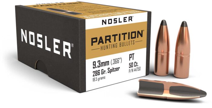 Nosler 44750 Partition Dual Core 9.3mm .366 286 GR Partition Spitzer 50 Box
