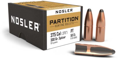 Nosler 44845 Partition 375 Caliber .375 300 GR Spitzer 50 Box