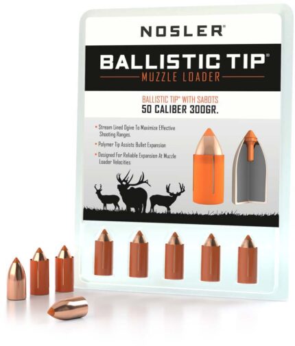 Nosler .50 Caliber Ballistic Tip Muzzleloading Bullets, 300 grain