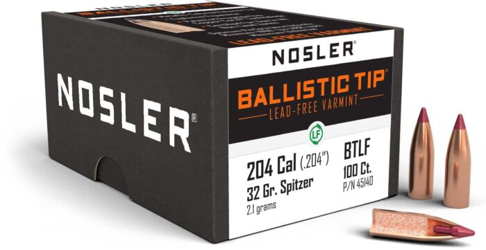 Nosler Ballistic Tip Lead Free Varmint Rifle Bullet .20 Caliber 32gr