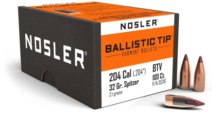 Nosler Ballistic Tip Varmint Rifle Bullet .20 Caliber 32gr