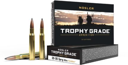 Nosler Custom .30-06 Springfield 150 Grain Nosler Partition Brass Cased Centerfire Rifle Ammunition