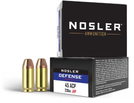 Nosler Defence .45 ACP 230 Grain Bonded Jacketed Hollow Point Brass Cased Cased Pistol Ammunition