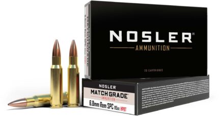 Nosler Match Grade 6.8 SPC 115gr Custom Competition Brass Centerfire Rifle Ammunition