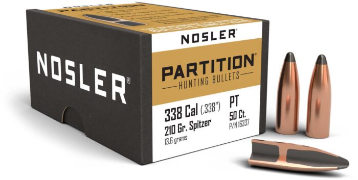 Nosler Partition .338 Caliber 210 Grain Rifle Bullet