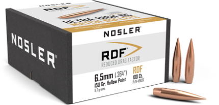 Nosler RDF 6.5mm 150 Gr Hollow Point Boat Tail 100 Per Box