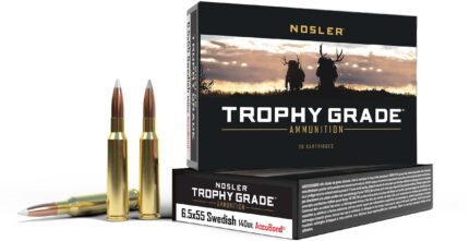Nosler Trophy Grade 6.5x55mm Swedish 140 Grain AccuBond Brass Cased Centerfire Rifle Ammunition