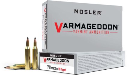 Nosler Varmageddon .17 Remington 20 Grain Flat Base Tipped Brass Cased Centerfire Rifle Ammunition